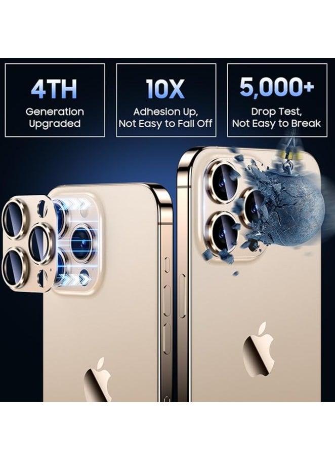 Generic Camera Lens Protector for iPhone 16 Pro/iPhone 16 Pro Max  [Drop Protection] [Full Coverage] [3D Metal] [Case Friendly] Tempered Glass Camera Cover —Bronze  - Image 2