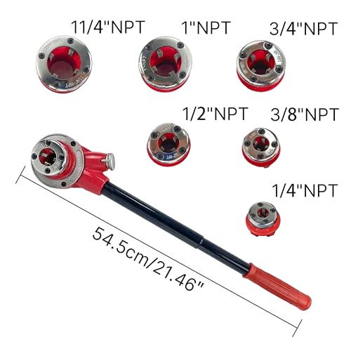 HFS(R Ratchet Pipe Threader Kit - Ratcheting Pipe Threading Tool Set with 6 Dies - Image 2
