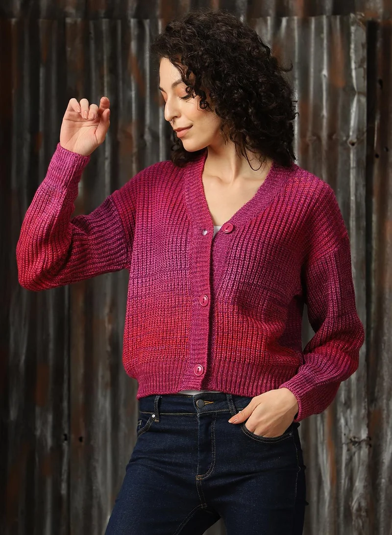 HIGH STAR Women's Multicoloured 100% Acrylic Solid Regular Fit Sweater