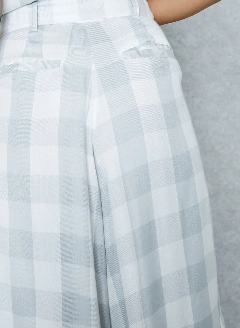 Native Youth Gingham Tie Waist Culottes