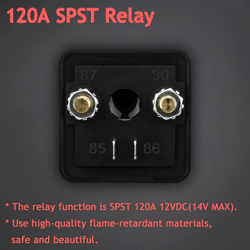 Hamolar 2 Pack 12V DC 120A Starter Relay Switch Car Heavy Duty Split Charge with 6 x 1/4 Terminal for Truck Boat Marine - Image 2