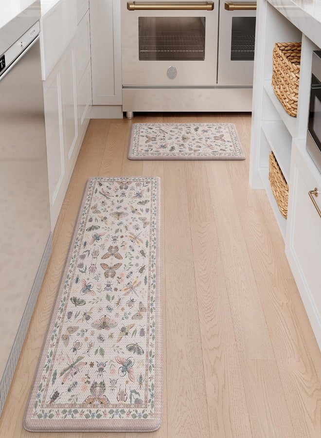 LEEVAN Anti Fatigue Mats for Kitchen Floor Non-Slip, Cushioned Kitchen Mats for Floor 2 Piece, Pink Memory Foam Kitchen Mat Set, Waterproof Ergonomic Standing Mat for Bar, Office,Desk, Laundry - Image 4
