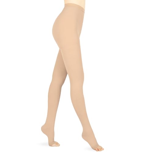 Athbavib 15-20 mmHg Compression Pantyhose for Women, Medical Compression Stockings, Open Toe Compression Leggings,Waist High Compression Tights for Edema, Varicose Veins, Swelling, Pregnant,Nurses, Athletes - Image 1