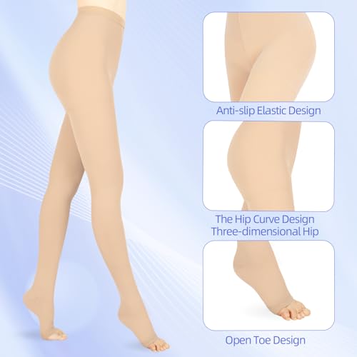 Athbavib 15-20 mmHg Compression Pantyhose for Women, Medical Compression Stockings, Open Toe Compression Leggings,Waist High Compression Tights for Edema, Varicose Veins, Swelling, Pregnant,Nurses, Athletes - Image 5