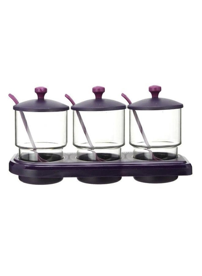 Cheet enterprise Store-Well 3pcs Spice Container Set with Rack – Multipurpose Spice Jars, Pickle Storage Jars, Airtight Masala Box –Stylish Kitchen Organizer for Home & Dining Table–Imported, BPA-Free - Image 3