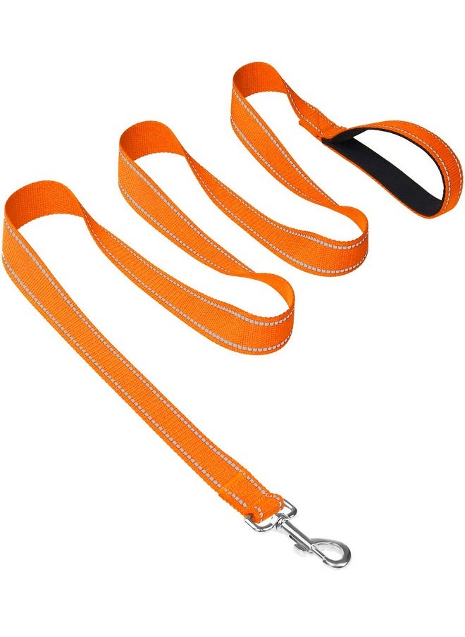 Joytale - Joytale Double-Sided Reflective Dog Leash, 6 FT/5 FT/4 FT, Padded Handle Nylon Dogs Leashes for Medium & Large Dogs Walking, Orange, 6FT - Image 1