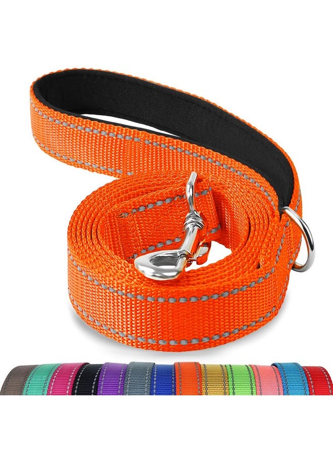 Joytale - Joytale Double-Sided Reflective Dog Leash, 6 FT/5 FT/4 FT, Padded Handle Nylon Dogs Leashes for Medium & Large Dogs Walking, Orange, 6FT - Image 1