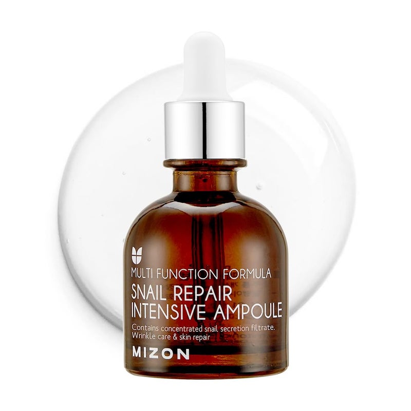 MIZON Snail Repair Intensive Ampoule with Snail Mucin, Hyaluronic Acid & Vitamin E - Hydrating & Wrinkle Care Serum for Skin Elasticity & Repair (1.01 fl oz) - Image 1