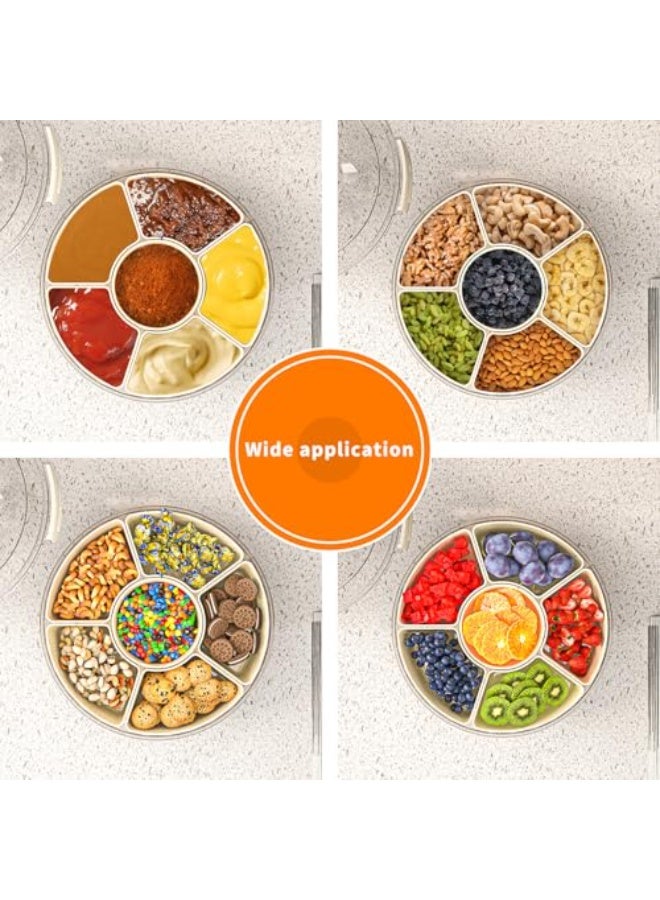 Aideli Divided Stackable Snack Box & Food Container with Lid & Handle – Rotating Fruit, Candy & Veggie Organizer for Kitchen, Party, Travel, and Picnic - Image 3