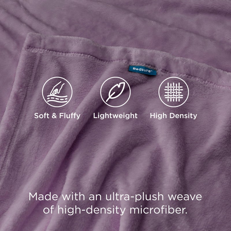 Bedsure GentleSoft Fleece Bed Blankets Queen Size Fog Purple - Soft Lightweight Plush Fuzzy Cozy Luxury Blanket Microfiber, 90x90 inches - Image 4