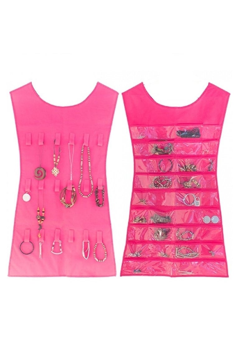 AS SEEN ON TV Double Sided Hanging Jewellery Organizer Storage Pockets for Holding Necklace Bracelets Rings and Earrings  - Image 1