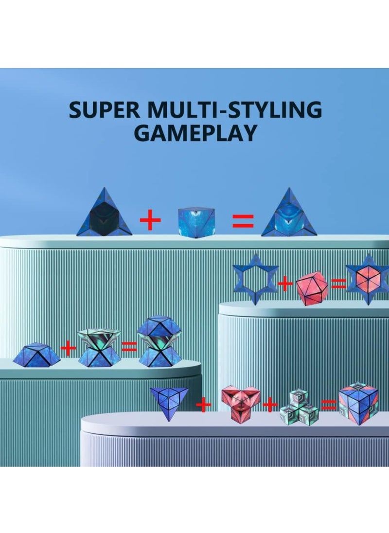 General - Magic Cube Magnetic Puzzle Cube ,3D Geometric Puzzle  Rubik's Cube Gift for Kids  Magnetic Rubik's Cube  Brain Toys for Kids and Adults ,70+ Shapes Changeable Cube () - Image 1
