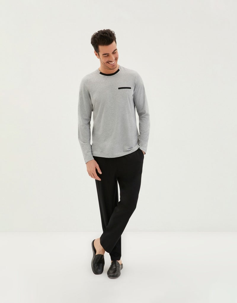Kiğılı 3-Piece Knitwear Robed Half Crew Neck Pajamas Set  - Image 3