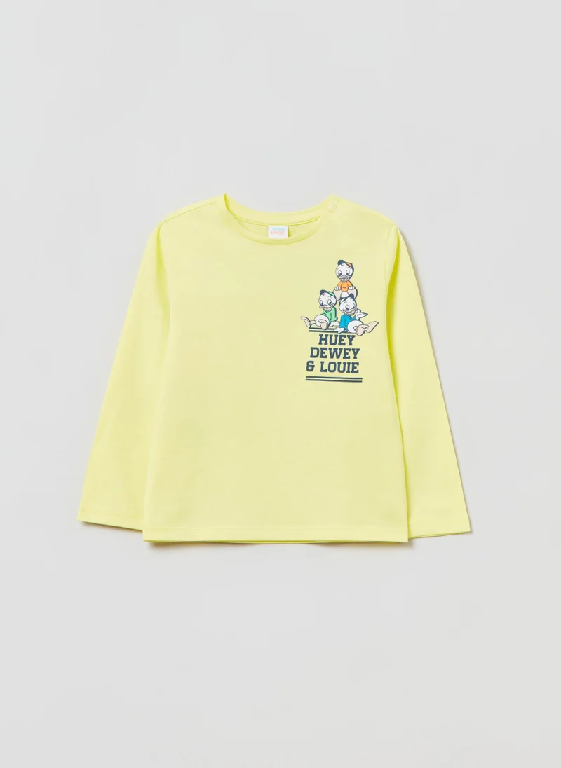 او في اس OVS T-Shirt With Disney Baby Huey Dewey And Louie Print