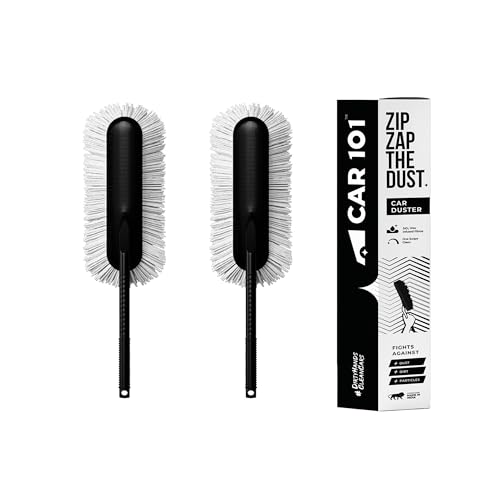 CAR101 Zip Zap Car Duster - Pack of 2 | Ceramic Wax Infused | Scratch-Free Cleaning | Easy Grip Handle | Premium Car Cleaning Tool | Effortless Dust Removal for Car & Bike - Image 1