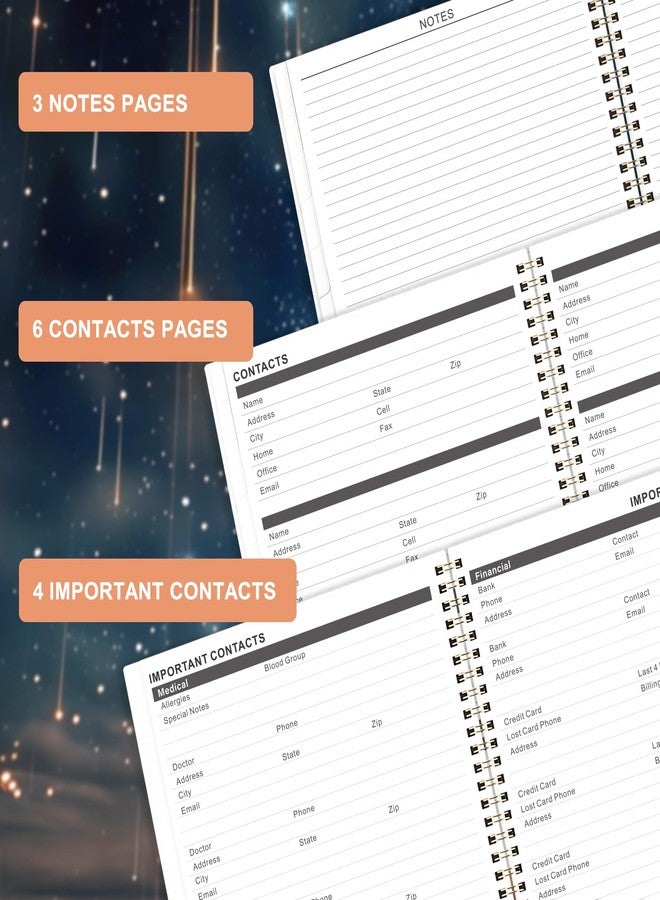 Journaltastic Monthly Planner 2026-2028 - 2 Year Planner 2026-2028, Jul.2026 - Jun.2028, 9" x 11", Calendar Planner, 24 Month Calendar with Tabs, Twin-wire Binding + Back Pocket - Galaxy - Image 5