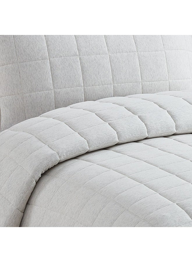 Home Box Knitnook Cotton Jersey 2-Piece Twin Summer Quilt Comforter Set 150 x 220 cm  - Image 4