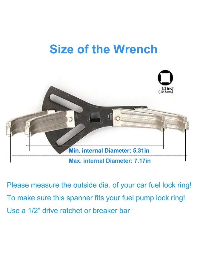 Generic Adjustable Universal Fuel Pump Removal Tool for Easy Fuel Tank Repair, Fits Lock Rings 5.31 to 7.17 Inches  - Image 2