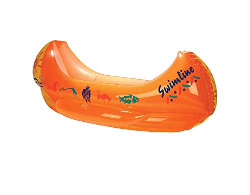 SWIMLINE Inflatable Swimming Pool Float RideOn Mattress Lounger Raft Fun Poolside Relaxation for Crew Canoe Orange 46 - Image 1