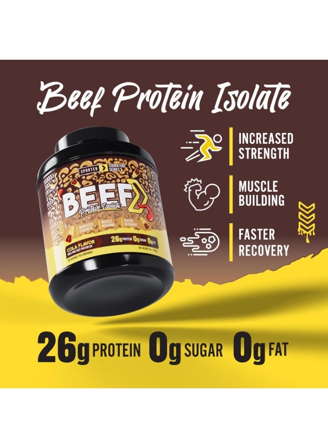 Beef Protein Isolate – Cola Flavor, 4 Lb | Hydrolyzed Beef Protein Powder With Complete Amino Acid Profile & High Protein Content