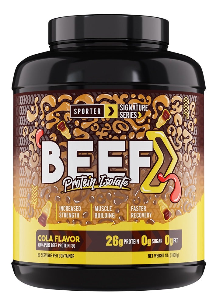 سبورتر بروتين لحم بقري معزول بنكهة الكولا، 4 أرطال | مسحوق بروتين لحم بقري مُحلل غني بالأحماض الأمينية ومحتوى عالٍ من البروتين - Image 1