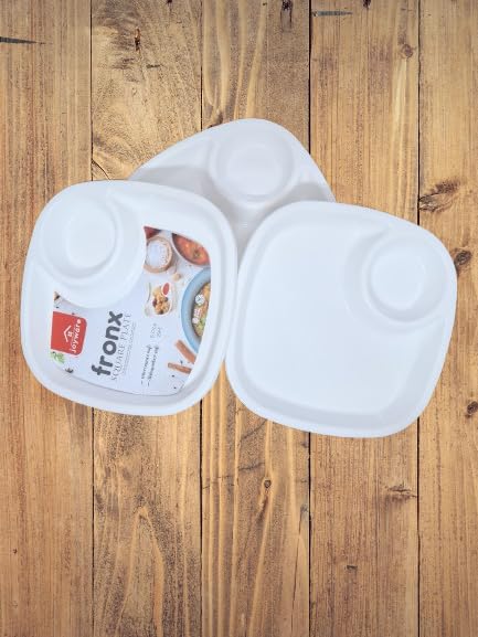 joyware joyware Fronx Square Samosa Plate Set Pack of 6 Microwave Safe Durable Plastic Half Plates  - Image 2