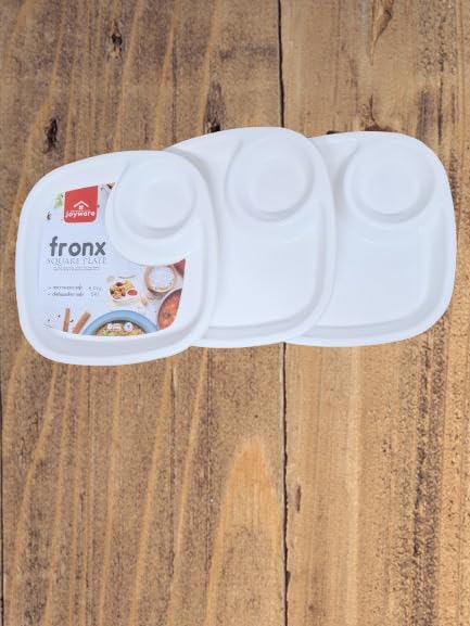 joyware joyware Fronx Square Samosa Plate Set Pack of 6 Microwave Safe Durable Plastic Half Plates  - Image 4