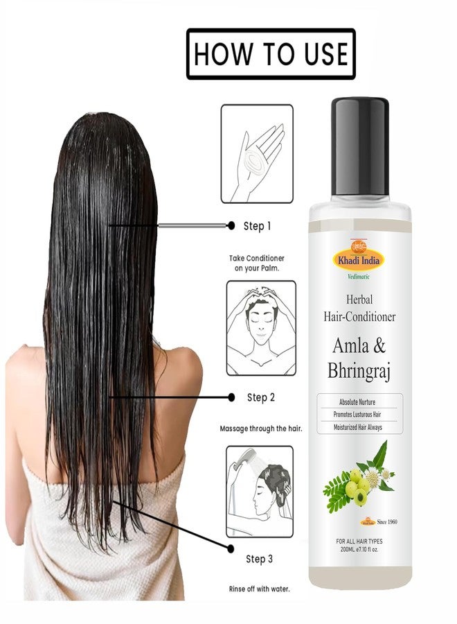 Khadi 100% Natural Amla & Bhringraj Hair Conditioner | for Healthy Hair | Paraben & Silicone-Free | Suitable for All Hair Types (400ml. Pack of 2.) - Image 4