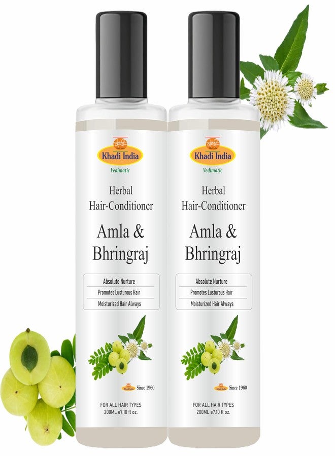 Khadi 100% Natural Amla & Bhringraj Hair Conditioner | for Healthy Hair | Paraben & Silicone-Free | Suitable for All Hair Types (400ml. Pack of 2.) - Image 1