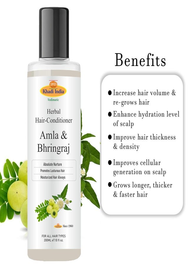 Khadi 100% Natural Amla & Bhringraj Hair Conditioner | for Healthy Hair | Paraben & Silicone-Free | Suitable for All Hair Types (400ml. Pack of 2.) - Image 3