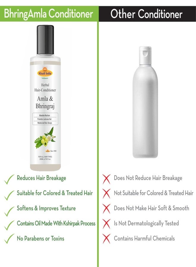 Khadi 100% Natural Amla & Bhringraj Hair Conditioner | for Healthy Hair | Paraben & Silicone-Free | Suitable for All Hair Types (400ml. Pack of 2.) - Image 5