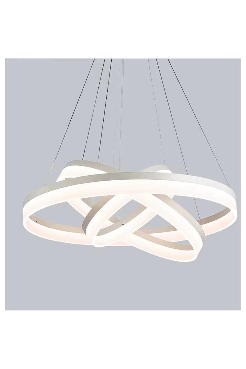 نيرفا نجفة LED مودرن بثلاث ألوان إضاءة – فريم أبيض بتصميم أنيق - Image 5