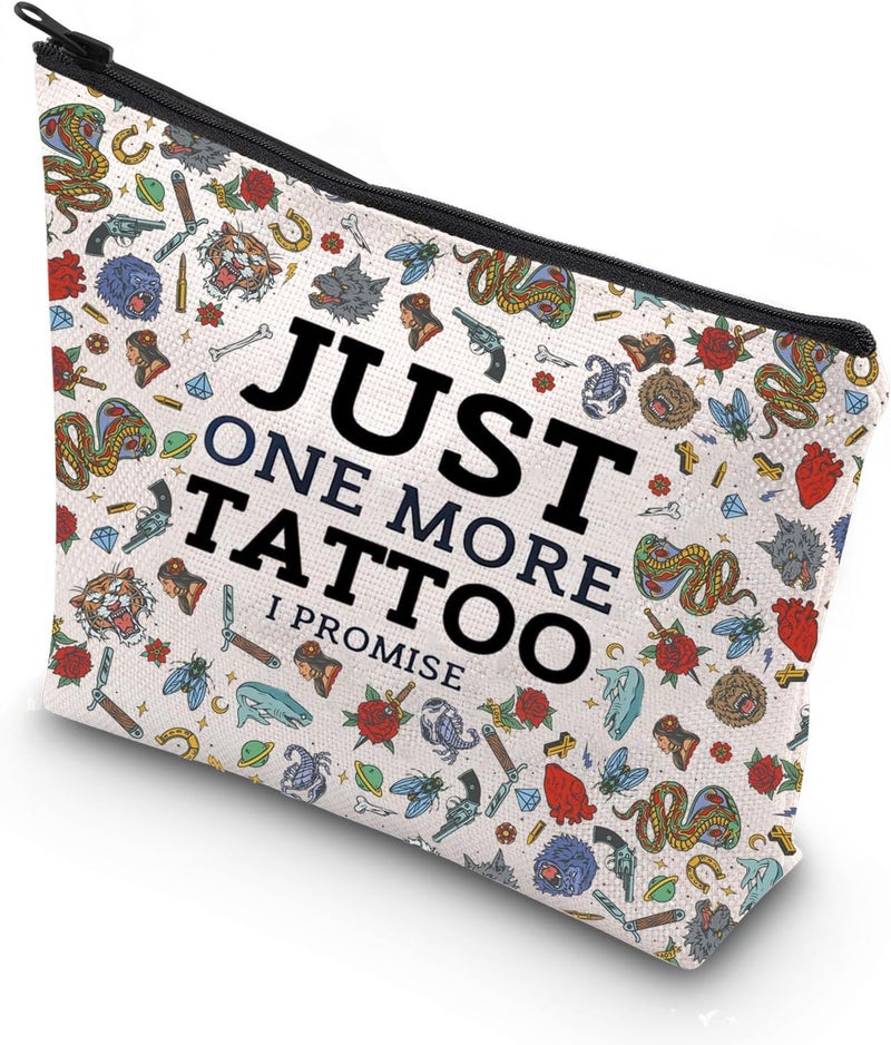 WCGXKO WCGXKO Tattoo Lover Gift Tattoo Artists Gift Just One More Tattoo I Promise Zipper Pouch Makeup Bag (MORE TATTOO)