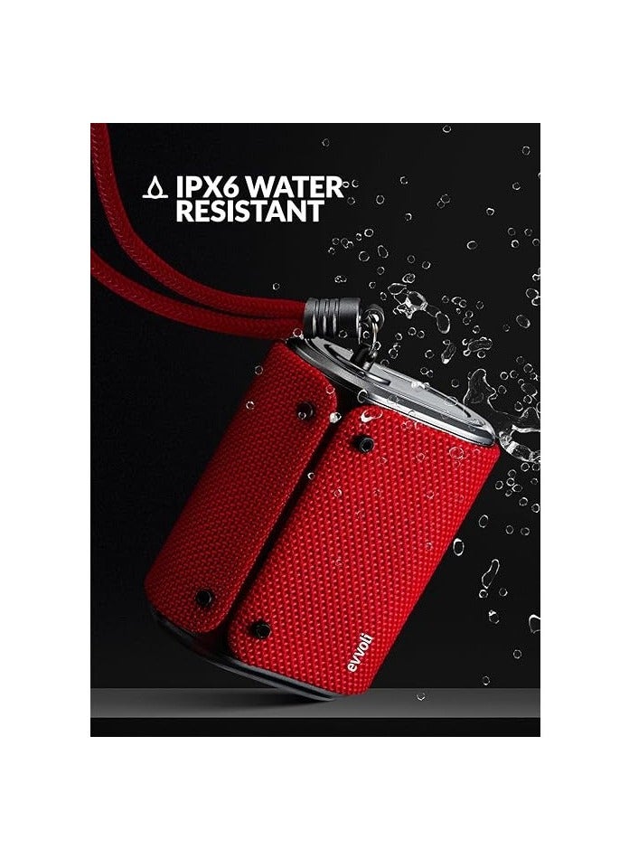 إيفولي مكبر صوت بلوتوث إيفولي 5 واط مقاوم للماء للاستخدام الداخلي والخارجي مع ميكروفون مدمج، أحمر، EVAUD-MB5A - Image 4