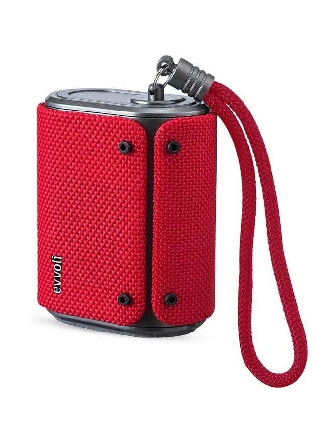 إيفولي مكبر صوت بلوتوث إيفولي 5 واط مقاوم للماء للاستخدام الداخلي والخارجي مع ميكروفون مدمج، أحمر، EVAUD-MB5A - Image 1