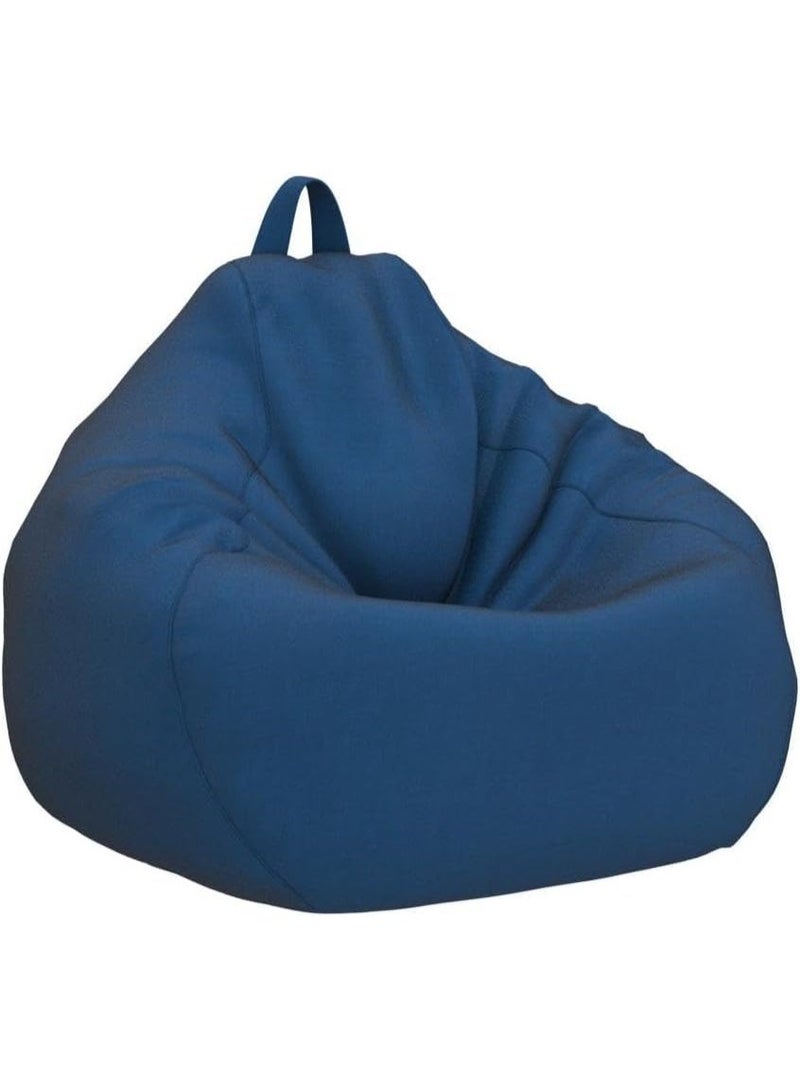 MostNow Portable Classic Bean Bag Chair Sofa Cover, Highback Beanbag Chair,Lazy Lounger Bean Bag Storage Chair Cover for Adults and Kids without Filling (Blue) - Image 3