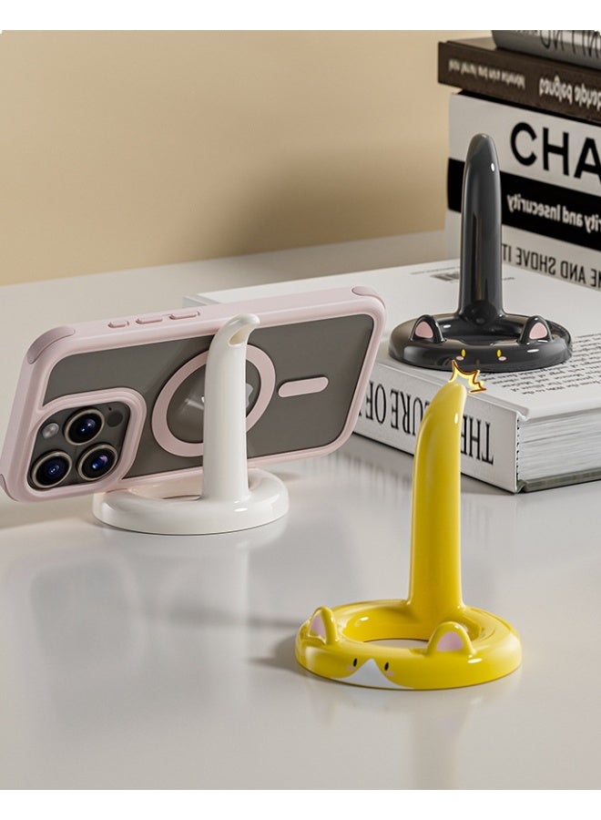 New Home Desktop Phone Stand Cartoon Cute Support Stand Tablet Stand Lazy Drama God Tool(Yellow) - Image 4