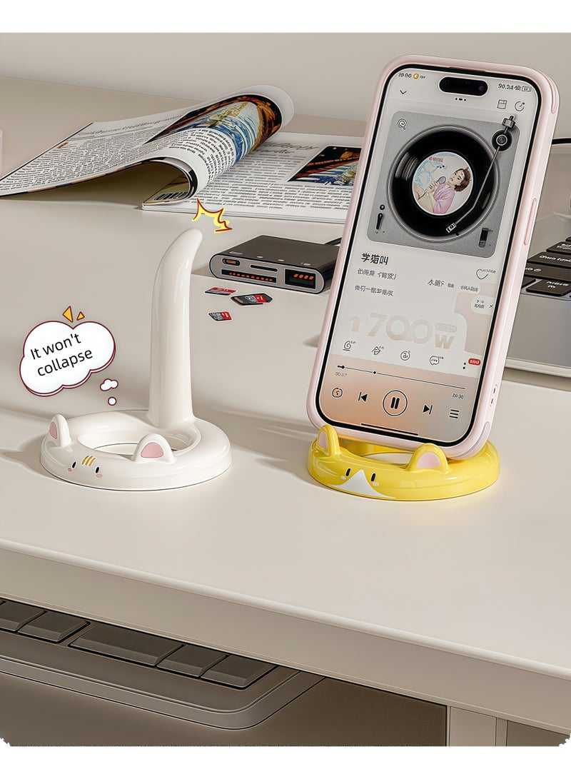 New Home Desktop Phone Stand Cartoon Cute Support Stand Tablet Stand Lazy Drama God Tool(Yellow) - Image 2