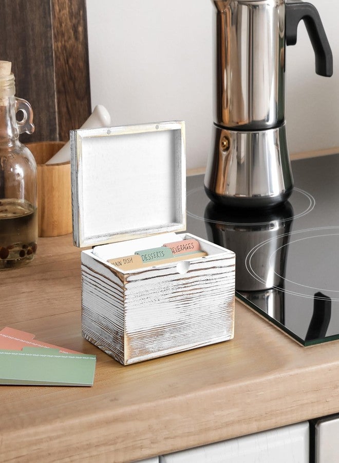 DRASTAR Index Card Holder, Index Card Organizer 3x5, Index Card Holder with Dividers for Desk, Index Card Storage Case, Note Card Box, Retro White - Image 4