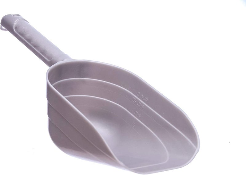 Petmate 2 Cup Pet Food Scoop With Measuring Lines; BPA Free,Silver - Image 3
