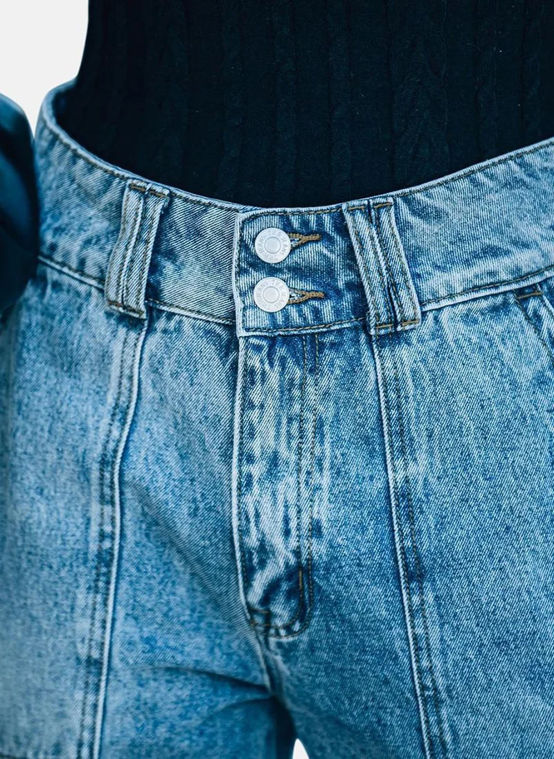 يونيكي Blue Slim Fit Clean Look High-Rise Jeans