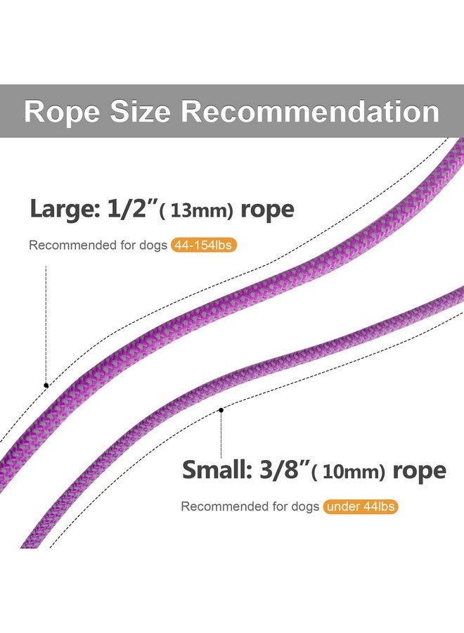 فيدا سلسلة فيدا متينة وقابلة للانزلاق - سلسلة حلقية متينة للكلاب بطول 6 أقدام × 3/8 بوصة للكلاب الصغيرة والجراء، سلسلة تدريب للحيوانات الأليفة بدون سحب مع خياطة عاكسة للغاية (أرجواني) - Image 5