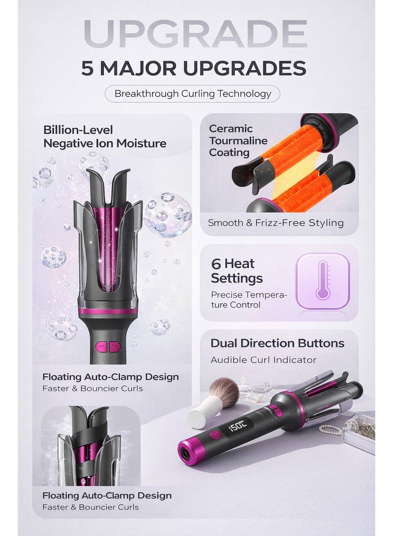 ARNOTEC مكواة شعر آلية 32 مم أيونية مع تنبيه صوتي، طلاء سيراميك، غطاء مضاد للحروق، 6 مستويات حرارة (130–230°C)، إيقاف تشغيل تلقائي، سلك دوار 360° - Image 2