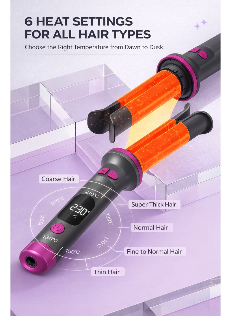 ARNOTEC مكواة شعر آلية 32 مم أيونية مع تنبيه صوتي، طلاء سيراميك، غطاء مضاد للحروق، 6 مستويات حرارة (130–230°C)، إيقاف تشغيل تلقائي، سلك دوار 360° - Image 4