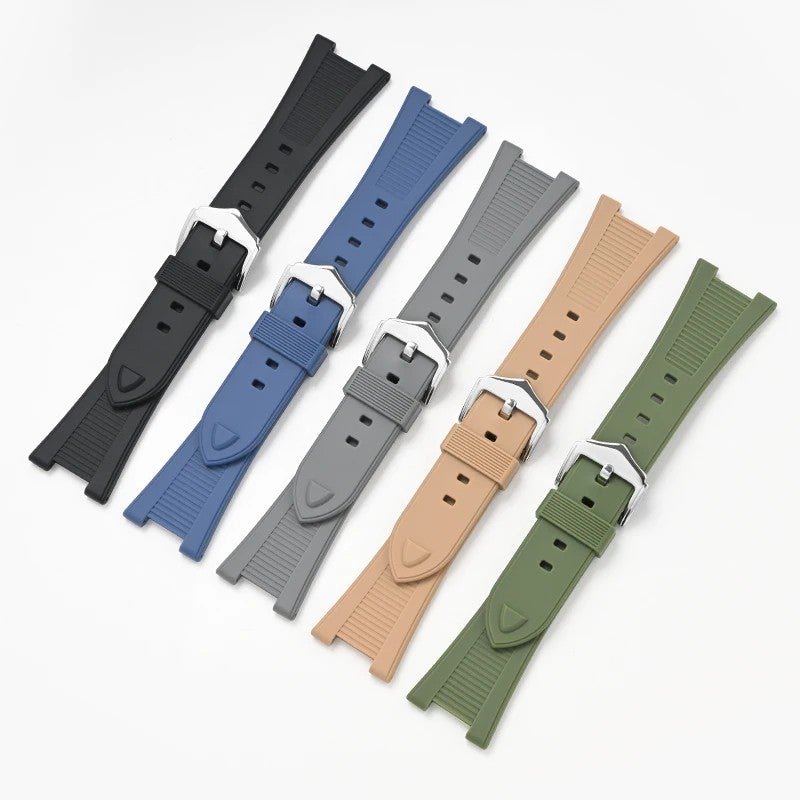 Bluejw 25mm Soft Silicone Sport Watch Strap - Waterproof Rubber Replacement Watch Band for Smart Watches - Black, Blue, Brown - Image 2