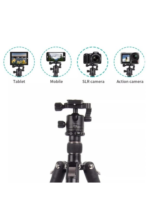 DUSALA 2-IN-1 Monopod tripod 360° Rotation Ball Head with Stable Hook 2-IN-1 Monopod Professional Tripod Stand for Tablet Mobile DSLR camera Action camera(Type 325-NB30)  - Image 2
