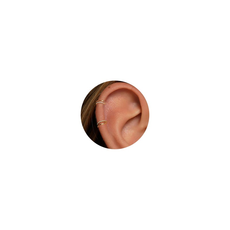 NONTAI 18G Helix Piercing Jewelry Titanium Cartilage Earrings for Women Cartilage Hoops Double Hoop Helix Earrings Rook Tragus Piercing Jewelry - Image 1