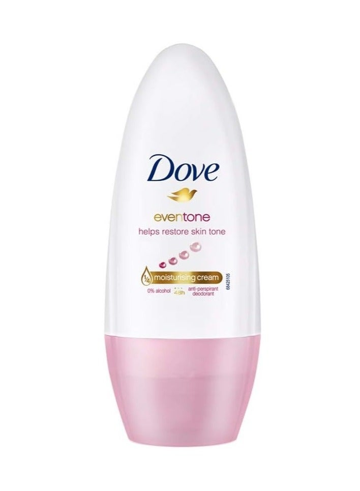 Dove Eventone Deodorant Roll On For Women, Antiperspirant Underarm Roll On Removes Odour, Keeps Skin Fresh & Clean, Alcohol Free, Paraben Free, 50 ml