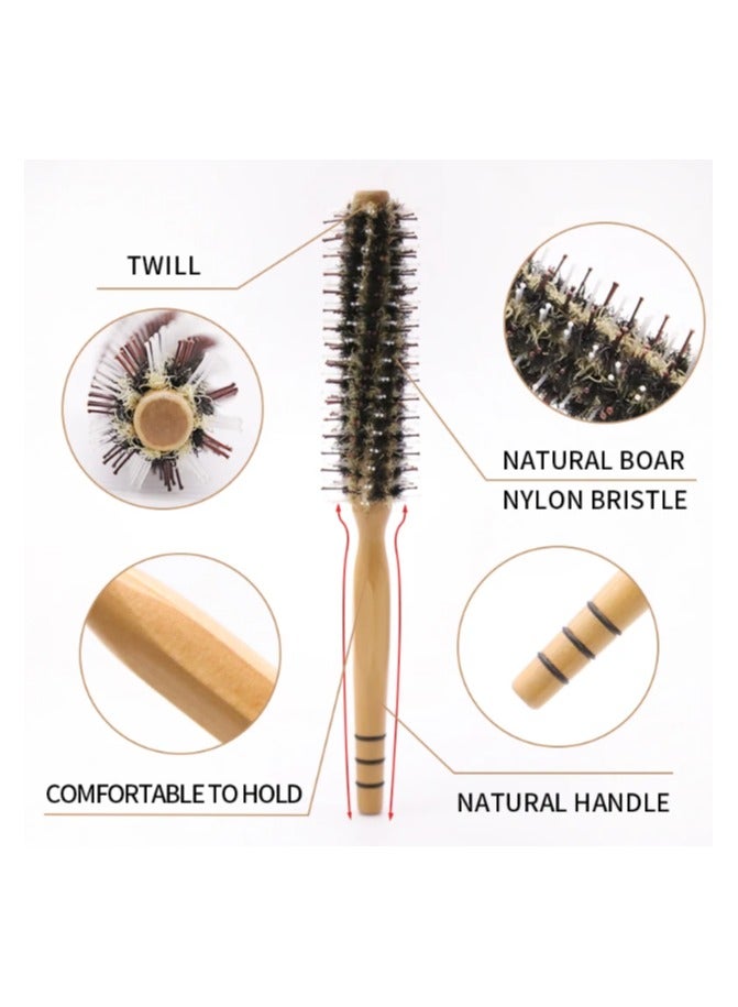 Bristle Round Styling Hair Brush – Professional Wooden Handle Curling & Massage Comb for Salon or Home Use – Scalp Care & Volume Styling Tool - Image 2