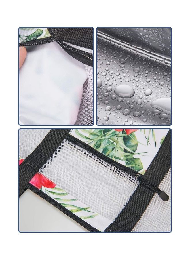 NIBEMINENT Mesh Large Beach Tote Zipper with Insulated Cooler Bag - Image 5